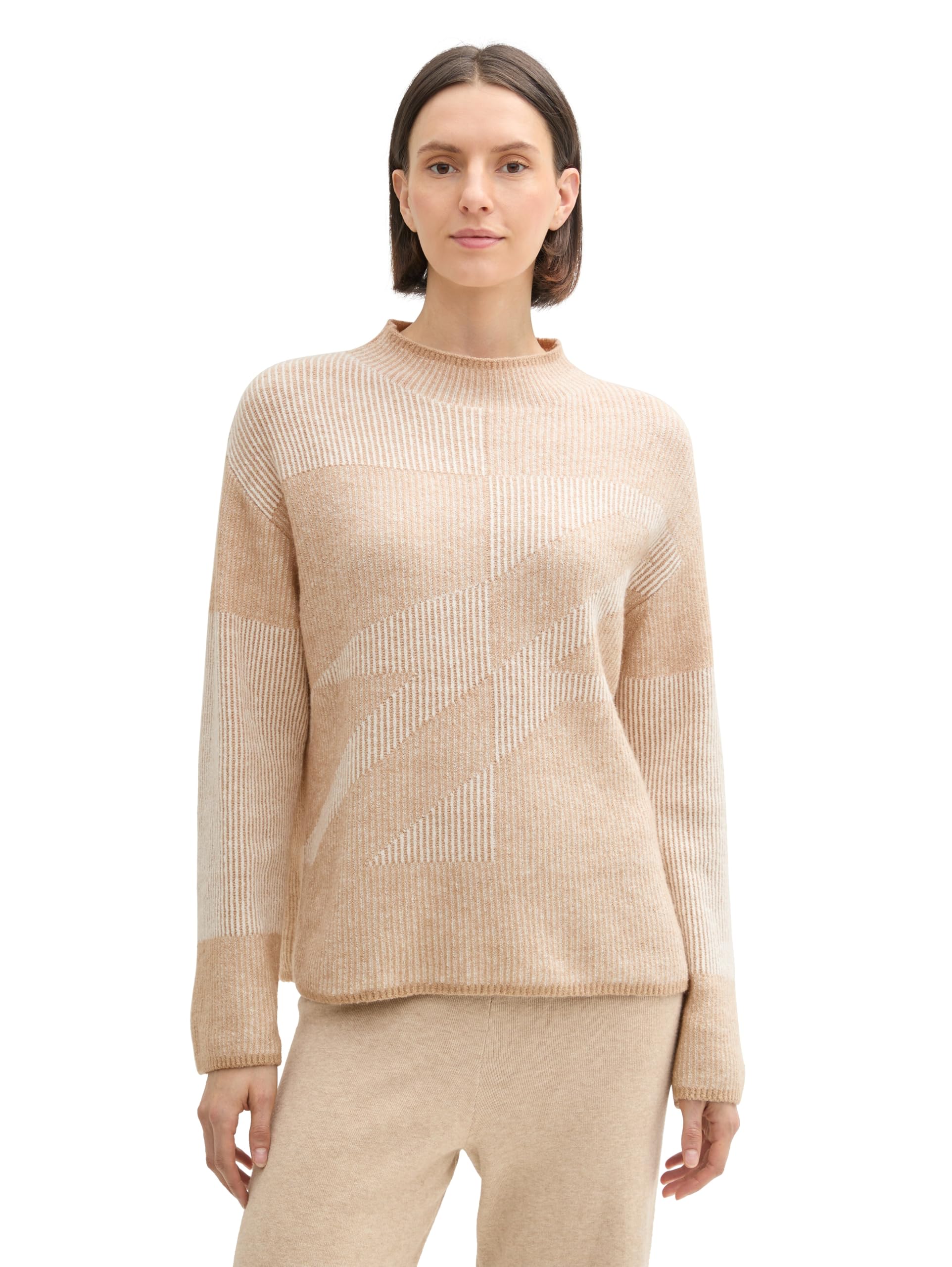 TOM TAILOR Damen RIPP Strickpullover mit Muster