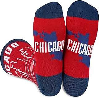 InnoBeta City Skyline Gifts, Gifts on Birthday and Christmas, One Size Crew Socks - Chicago