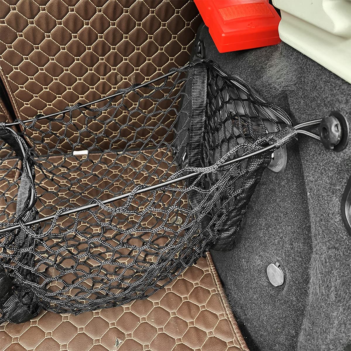 Rete Portaoggetti Bagagliaio 3 Tasche - Organizzatore Auto Universale, 150x40cm, Nero - Foto 4