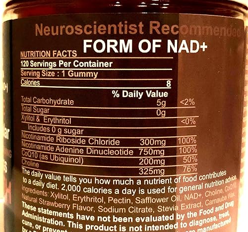 Miniatura 3 de Gomitas liposomales NAD+ 1,000 mg por porción para antienvejecimiento 120 unidades extra fuerte nadh 750 mg precursor nicotinimade sin azúcar vegano