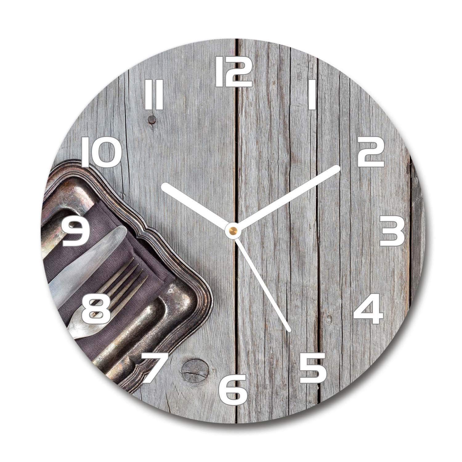 Horloge en verre 60x60cm Tulup murale et silencieuse pour salon