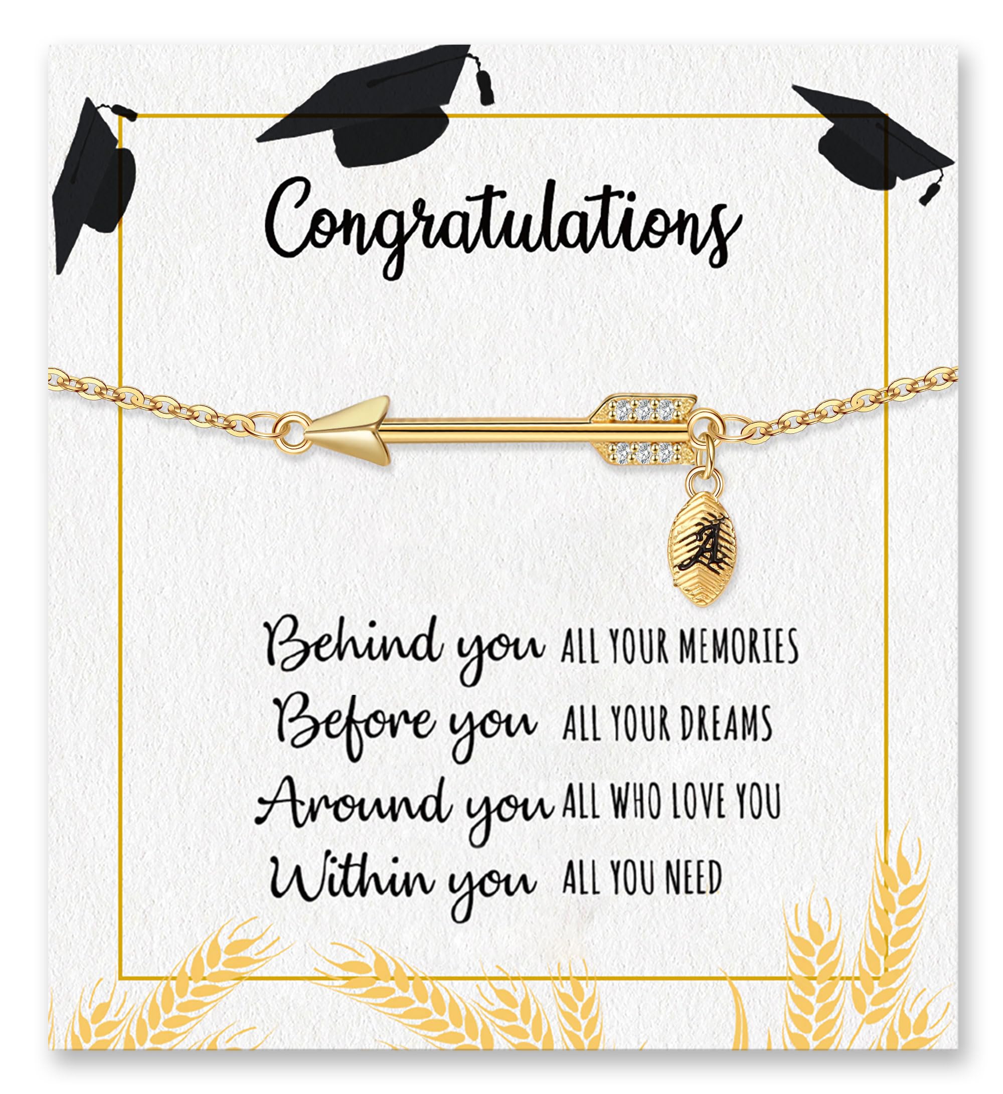 2026 Graduation Gifts, Graduation Gift for Her High School College Graduation Gifts for Teen Girls 5th 8th Grade Masters Degree Grads Initial Bracelets for Women Letter A-Z Charm Bracelet Daughter Niece Granddaughter Girlfriend Jewelry