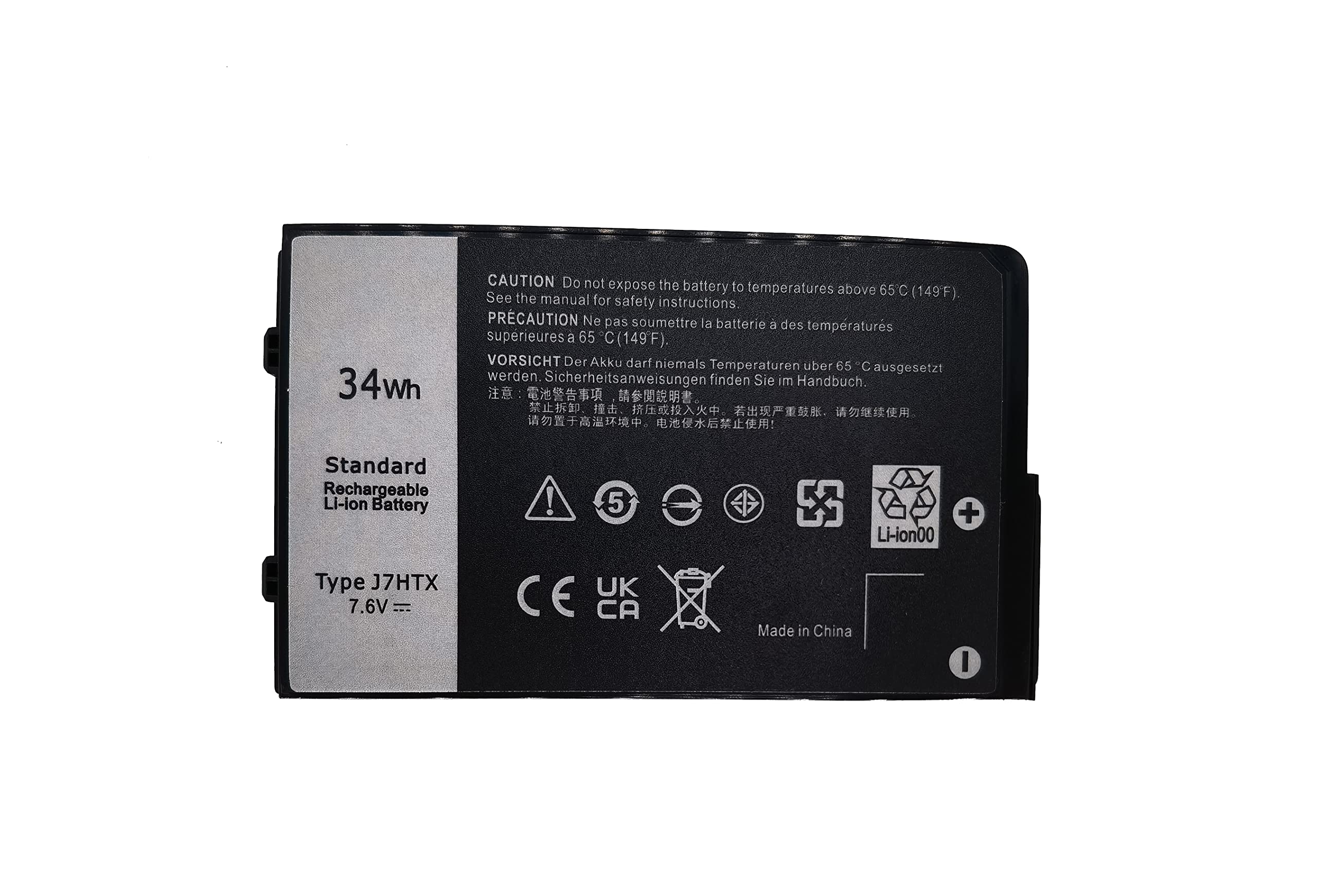 New J7HTX Replacement Laptop Battery Compatible with Dell Latitude 7202 7212 7220 Rugged Extreme Tablet Series 7XNTR 02JT7D FH8RW 7.6V 34Wh