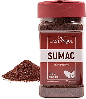 Eastanbul Sumac Spice, 6.4oz, Ground Sumac, Fresh Farm Turkish Spice Seasoning for Mediterranean Dishes & Middle Eastern Dishes, Spicely Powder for Turkish Seasoning Blend like Zaatar, Vegan
