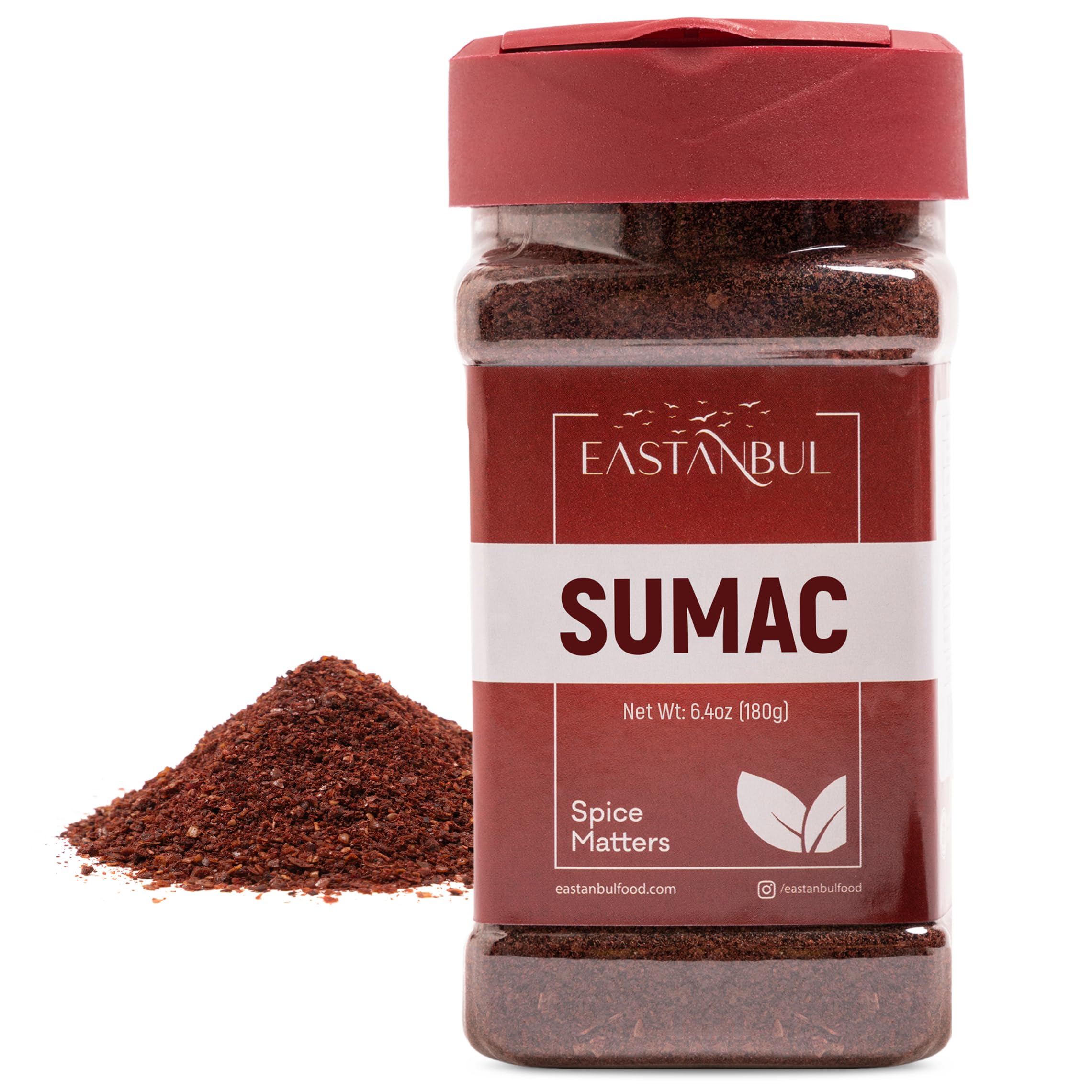 Eastanbul Sumac Spice, 6.4oz, Ground Sumac, Fresh Farm Turkish Spice Seasoning for Mediterranean Dishes & Middle Eastern Dishes, Spicely Powder for Turkish Seasoning Blend like Zaatar, Vegan