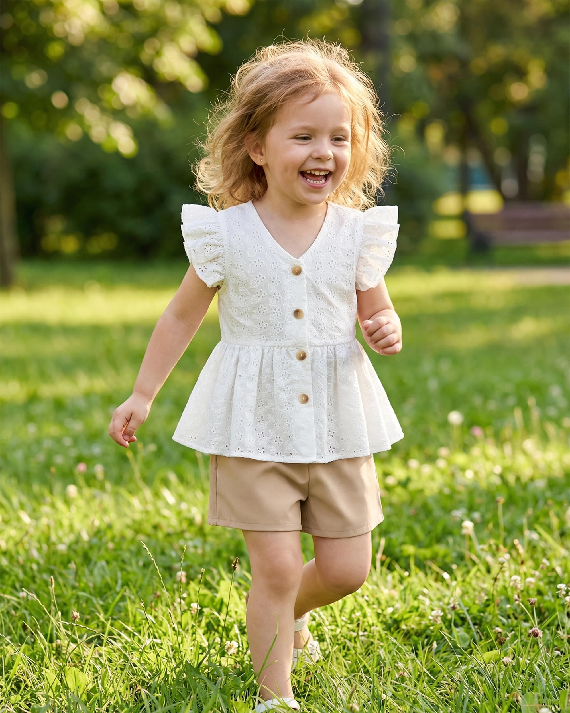 Sunny Fashion Robe Fille Filles 2 Pièces Shorts Fixer Habiller Dentelle Ébouriffer Été Frais Confortable Tenue 5-10 Ans