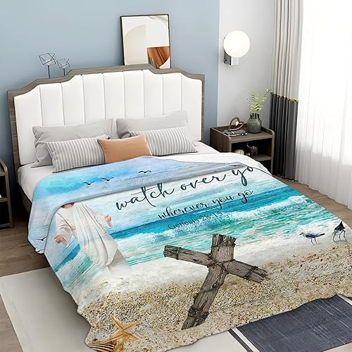 Miniatura 325 de Tijuboni Manta con diseño de tortuga marina y océano, regalos náuticos para mujeres, hombres, niñas, niños y adultos, manta de franela suave para