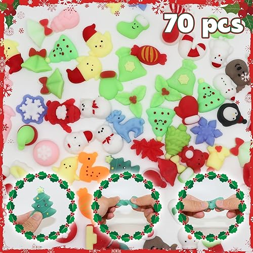 Miniatura 3 de 70 juguetes esponjosos de mochi de Navidad, juguetes de Navidad para niños, niñas, niños pequeños, regalos de fiesta de Navidad, regalos de relleno