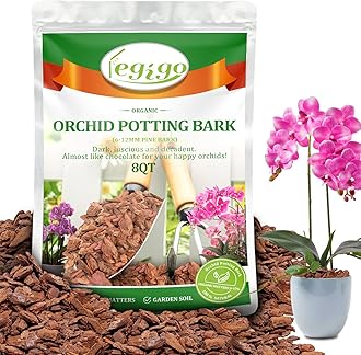 Legigo 8 Quarts Organic Orchid Potting Bark- All Natural Orchid Bark Potting Mix Pine Bark Wood Chips for Houseplant Mulch, Orchid Plants Root Development