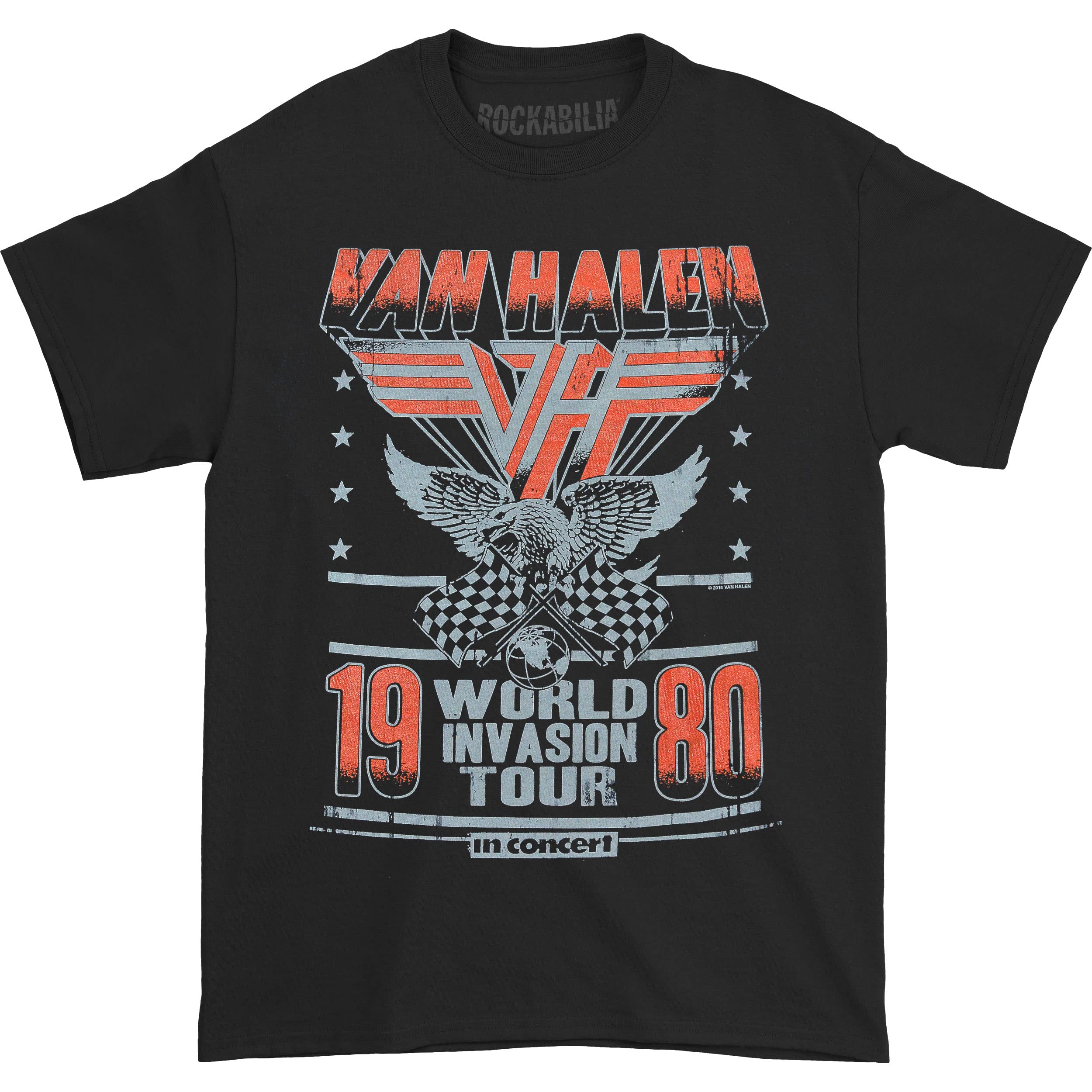 Van Halen World Invasion Tour 1980 Men T-Shirt Black L, 100% Cotton, Regular