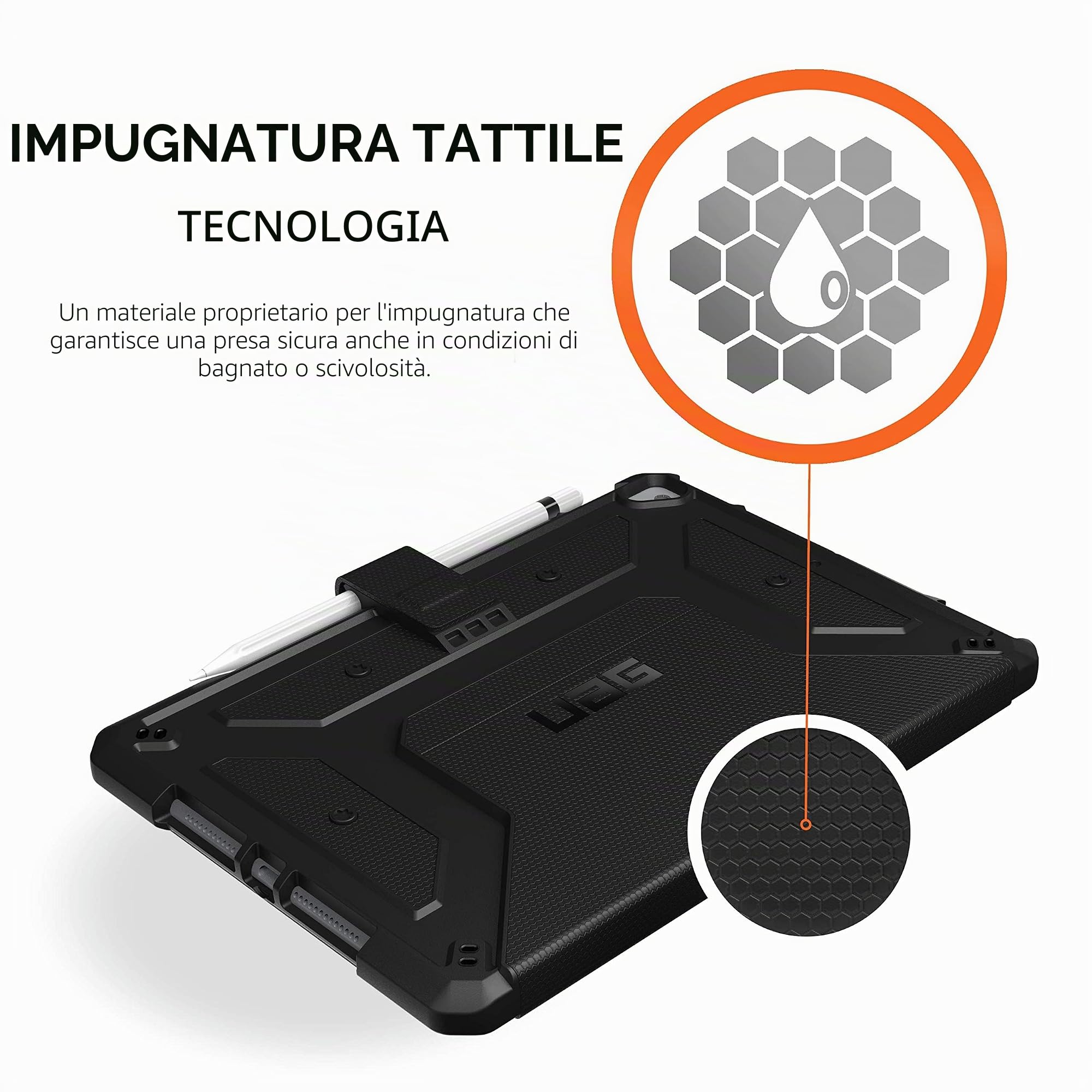 Urban Armor Gear Metropolis Cover Apple iPad 10.2 (2019) Protezione Case Custodia (Supporto Apple Pencil Charging, Cover con Auto Sleep/Wake, Smart Keyboard compatibile) - nero