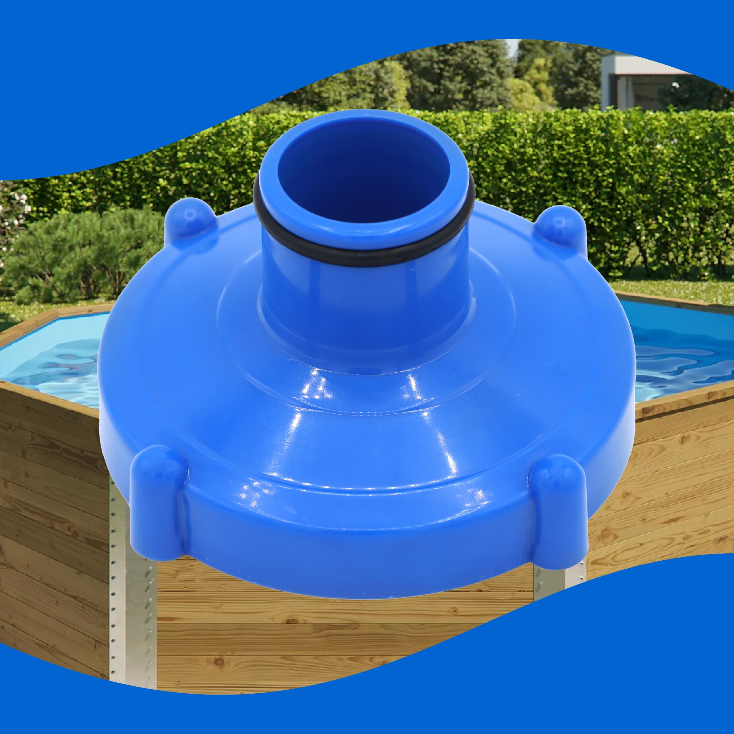 Adaptateur Universel Algenschnapper Pour Aspirateur De Piscine - Raccord à Vis 80/82/88 Mm Vers Tuyau 32 Mm, Bleu/Blanc