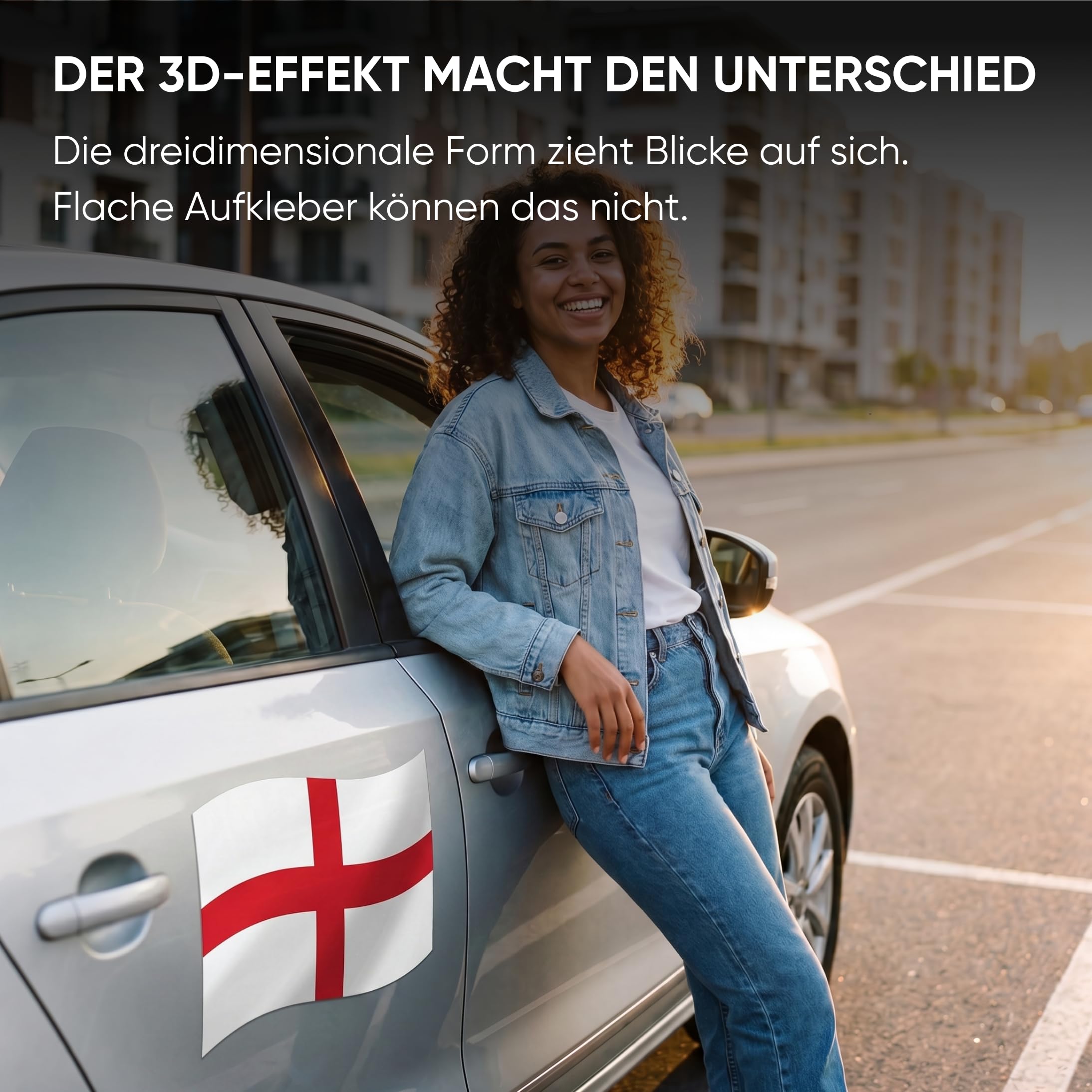 Sonia Originelli Fanset Fanartikel für das Auto Außenspiegelfahnenset Magnetfahnen für die Türen EM WM Fussball, Farbe: England