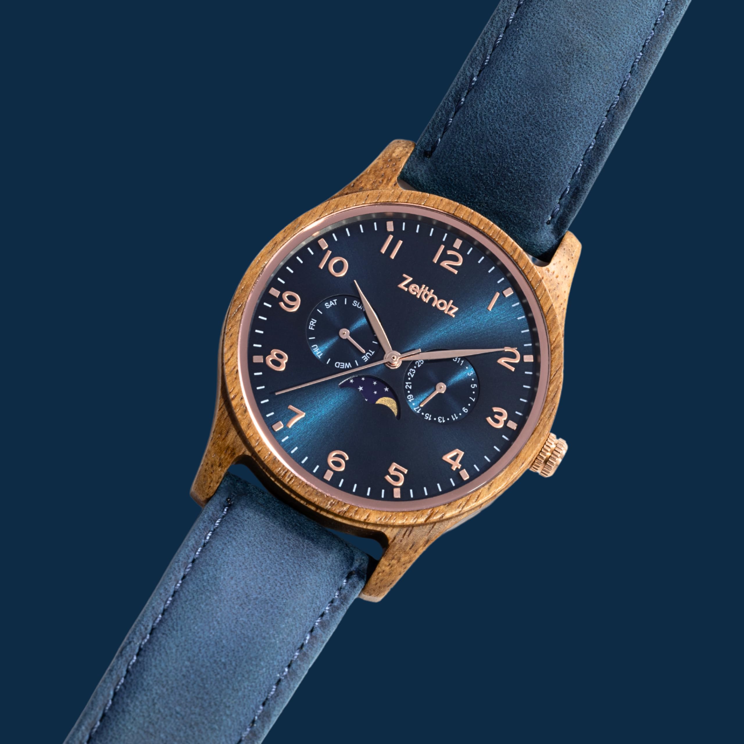 Holzuhr Herren, für Herren, Armbanduhr, Neue Klitten Kollektion, Analog, 42mm, 100% Naturholz mit Japanischem Quarzwerk. Zeitloser Stil, nachhaltiger Luxus.