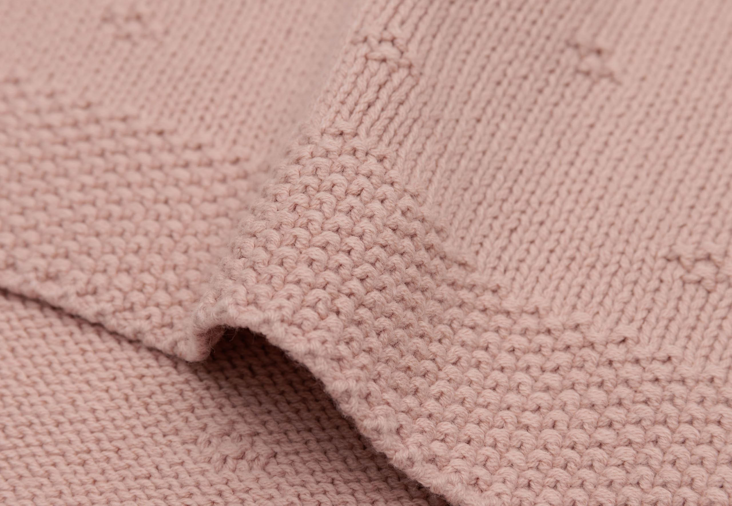 Jollein Kocyk dziecięcy Cosy Knit, Wild Rose – 75 x 100 cm – 60% bawełna, 40% akryl – do kołyski dla niemowląt – 1.0 TOG – certyfikat Öko-Tex – wzór dzianinowy