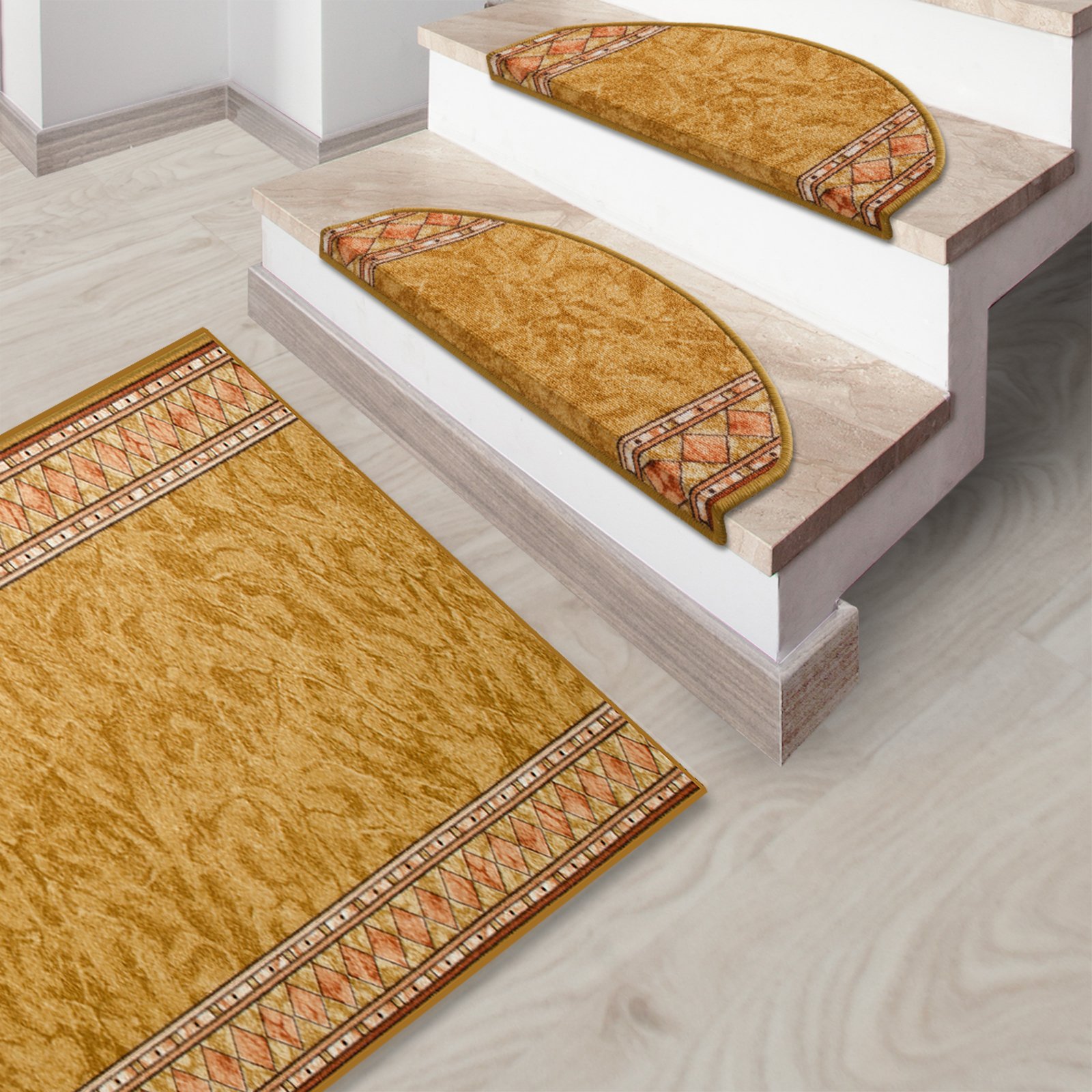 Tapis de couloir Rügen | Résistant & facile d'entretien | Fabriqué en Allemagne | Tapis pour cuisine, couloir ou salon | Plusieurs couleurs et tailles (80 x 300 cm, beige)