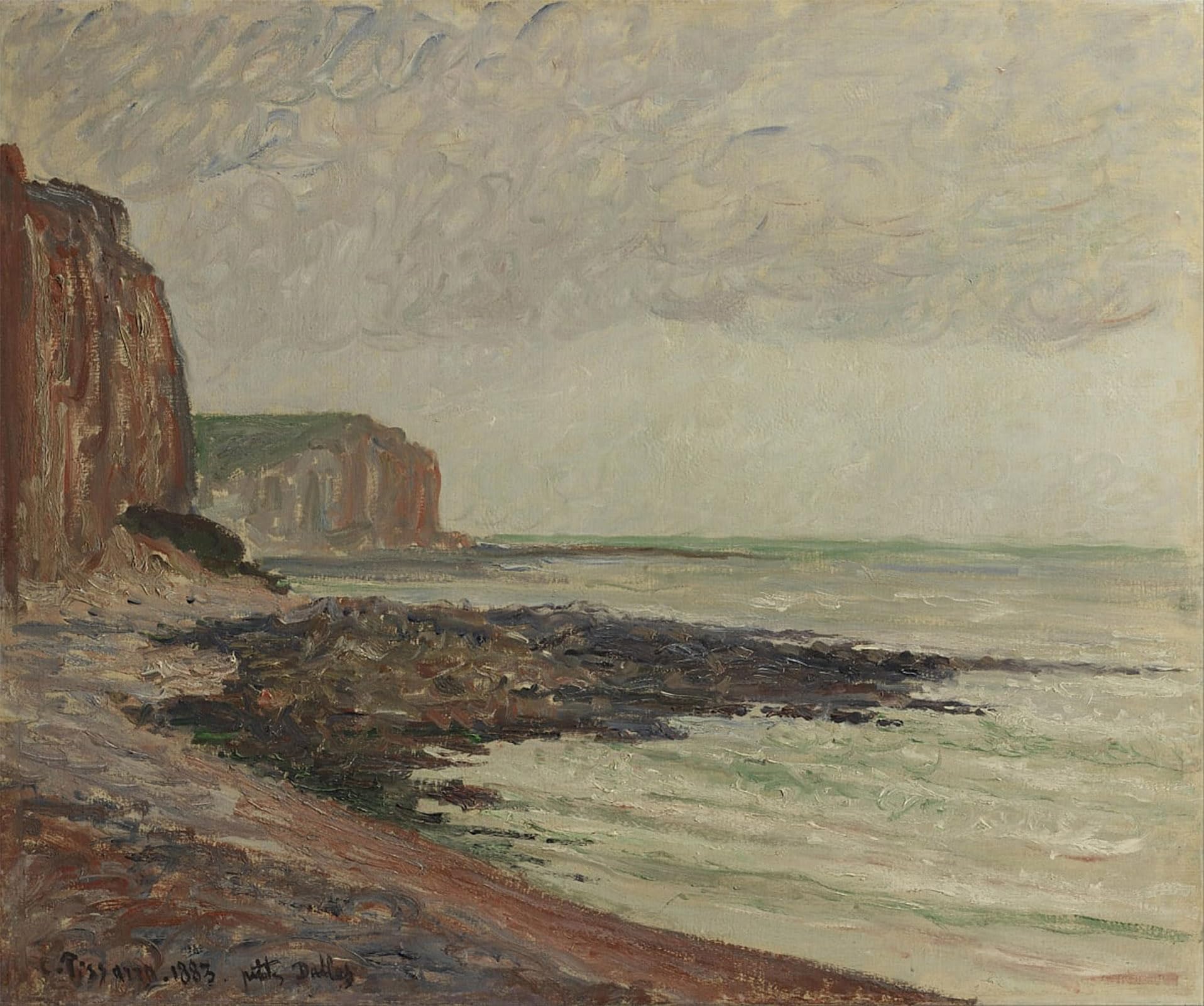 SERENDIPITP Aesthetic Poster Photo Wall Print Retro Picture Cliffs At Petites-dalles by Camille Jacob Pissarro Modern Wall Artwork for Home Decor 60x90cm