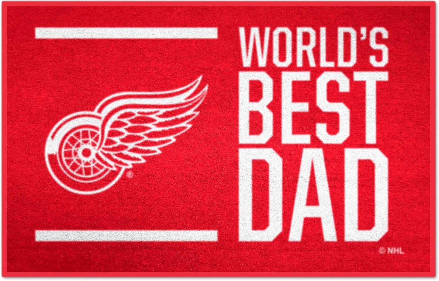 FANMATS 31154 Detroit Red Wings Starter Mat Accent Rug - 19in. x 30in. | Sports Fan Home Decor Rug and Tailgating Mat World's Best Dad Starter Mat