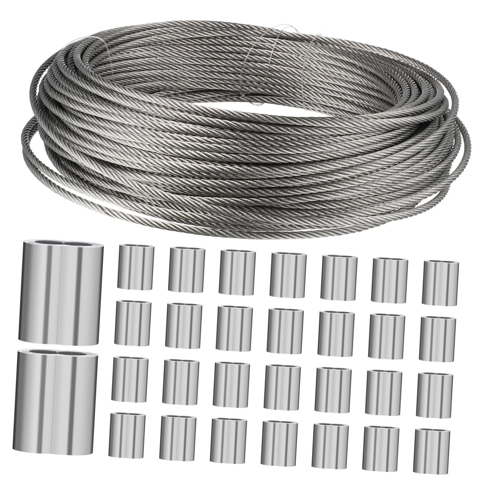 CHILDWEET 1 Roll Stainless Steel Wire Rope Railing Rope Crimp Floral Wire Steel Cable Wire Cable Rope Cable & Wire Rope Steel Wire for Hanging Craft Steel Wire Fence Wire 304 Stainless Steel