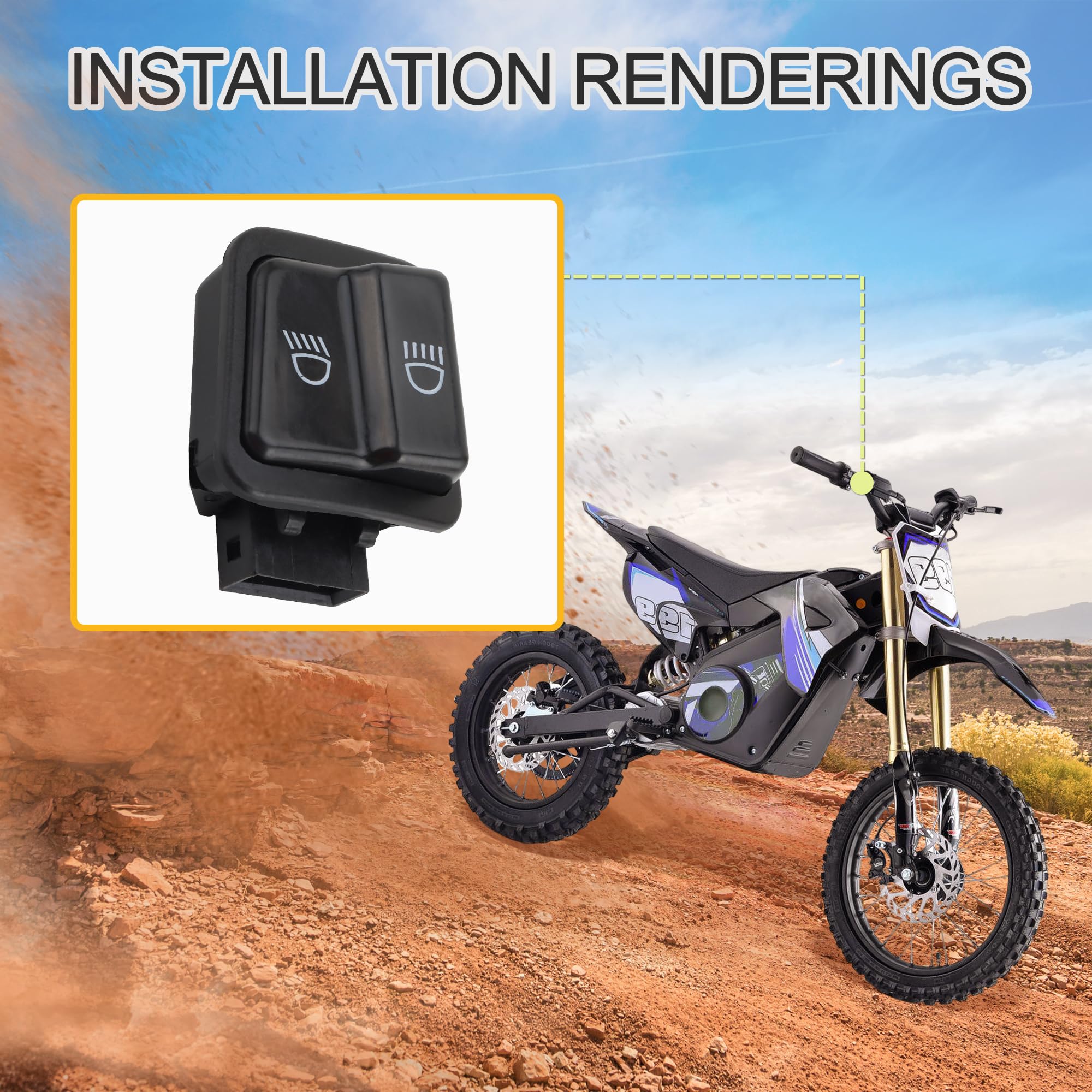 GOOFIT 8mm Zwarte Plastic Achteruitkijkspiegel Vervanging voor 50cc 70cc 90cc 110cc 125cc 150cc 200cc 250cc ATV Scooter Motorcycle