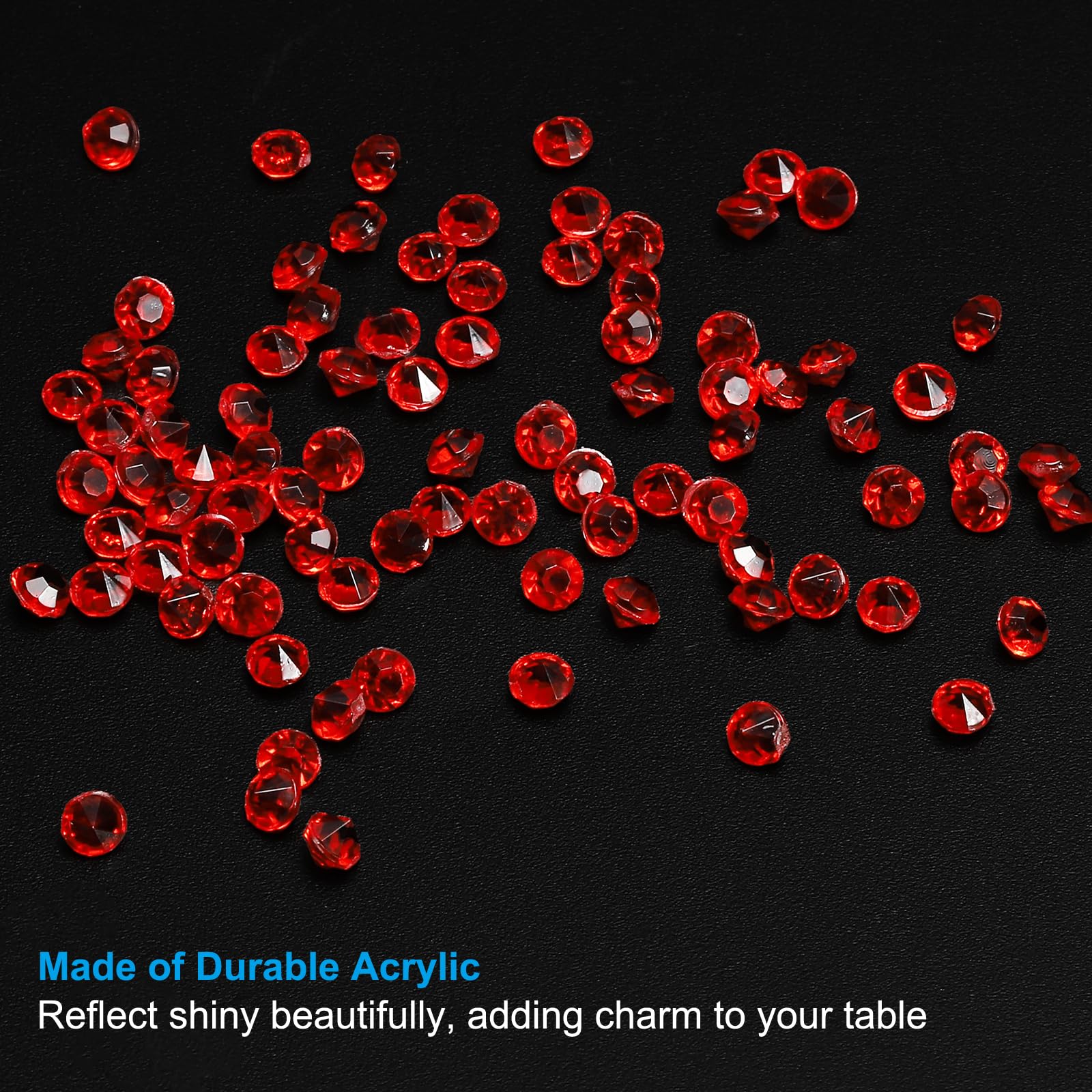 PATIKIL 6000Pcs Acrylic Wedding Diamonds 3mm Table Scatter Confetti Crystals Vase Fillers Gems for Table Centerpiece Bridal Shower Party Red - Image 3
