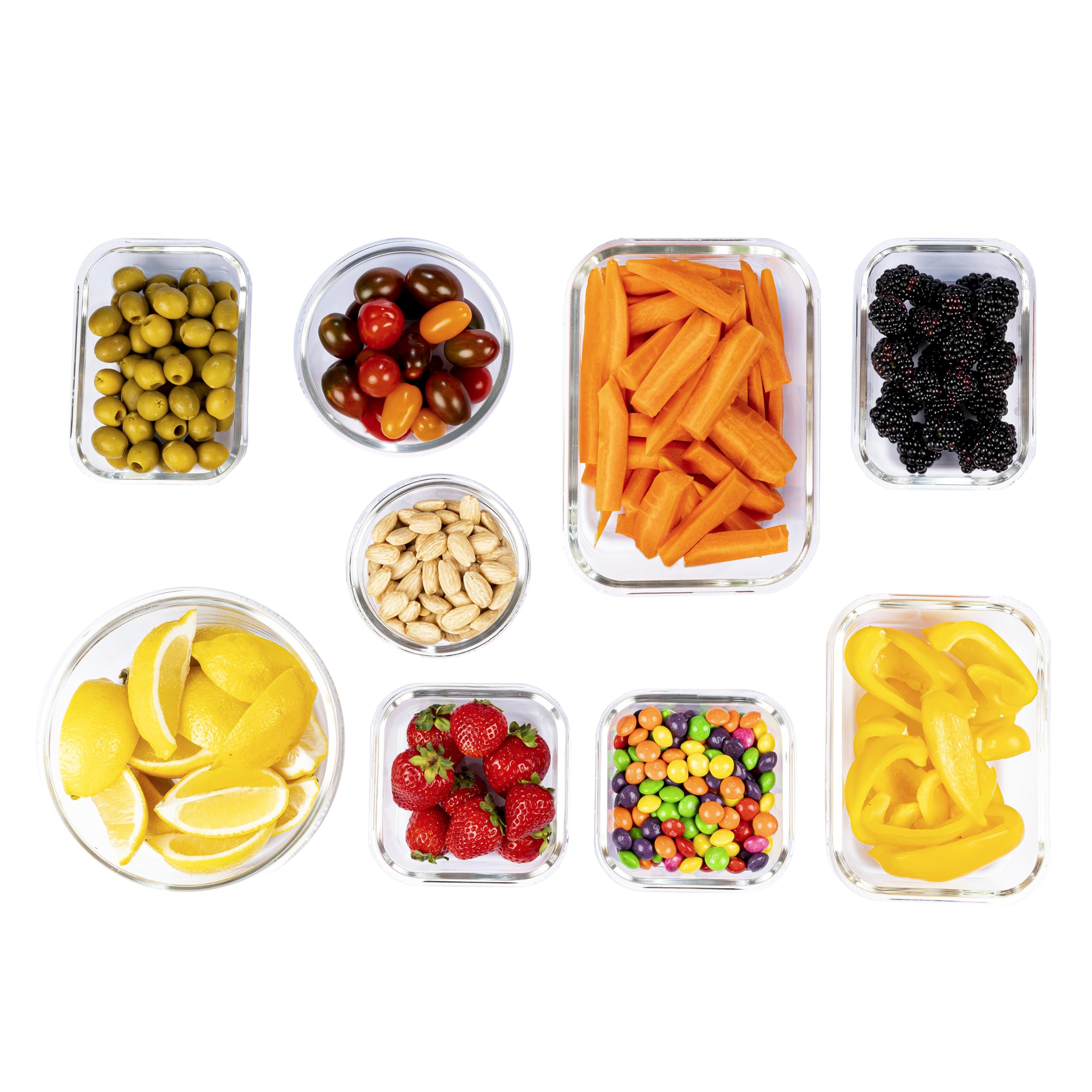 Scatola ermetica per alimenti in vetro, contenitore di conservazione alimentare, contenitore in vetro per conservazione alimentare, poco ingombrante, per forno a microonde e congelatore