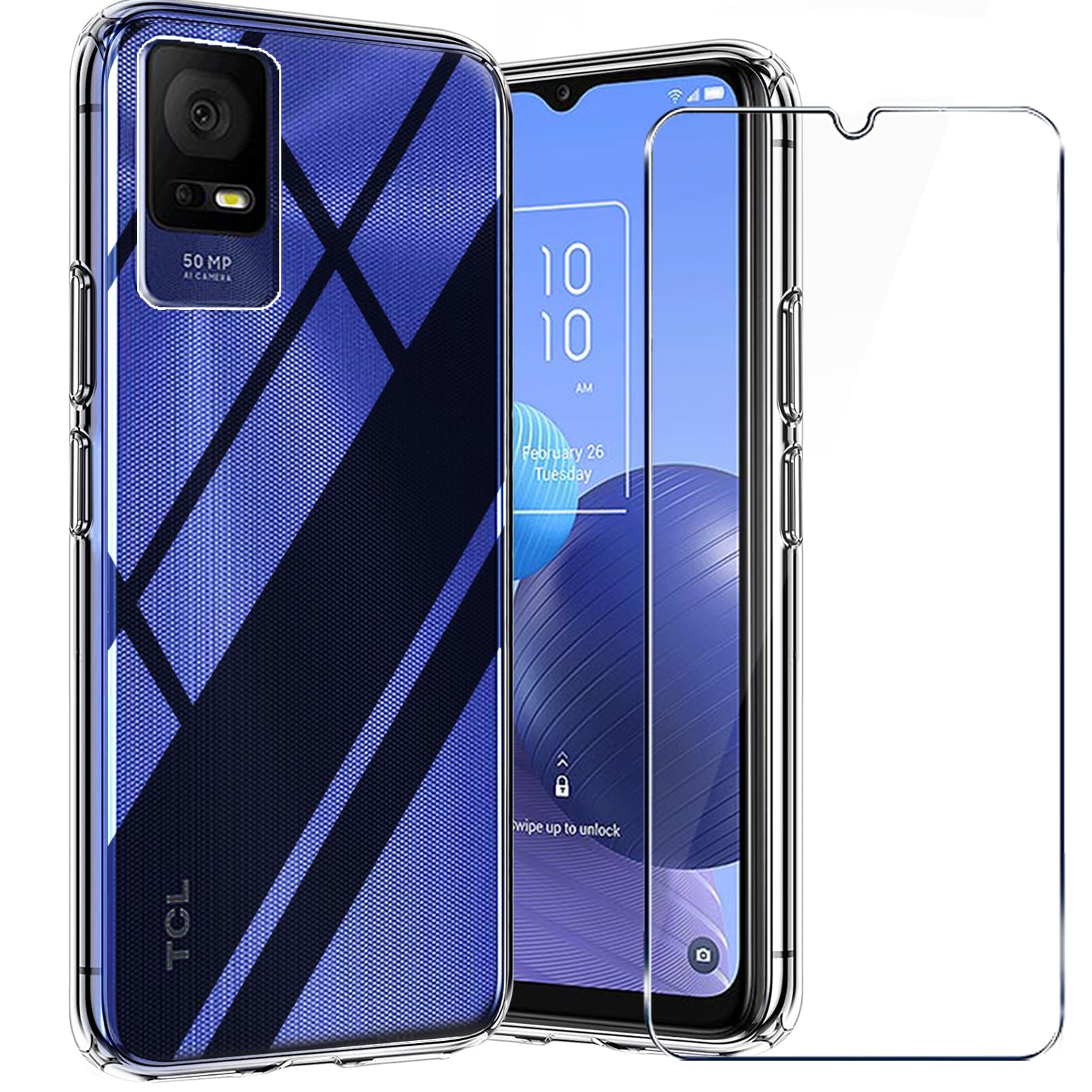 EASSGU Coque Pour TCL 406s / TCL 405 / TCL 406 / TCL 408 (6.6" Inches) Etui Flip Magnétique Avec