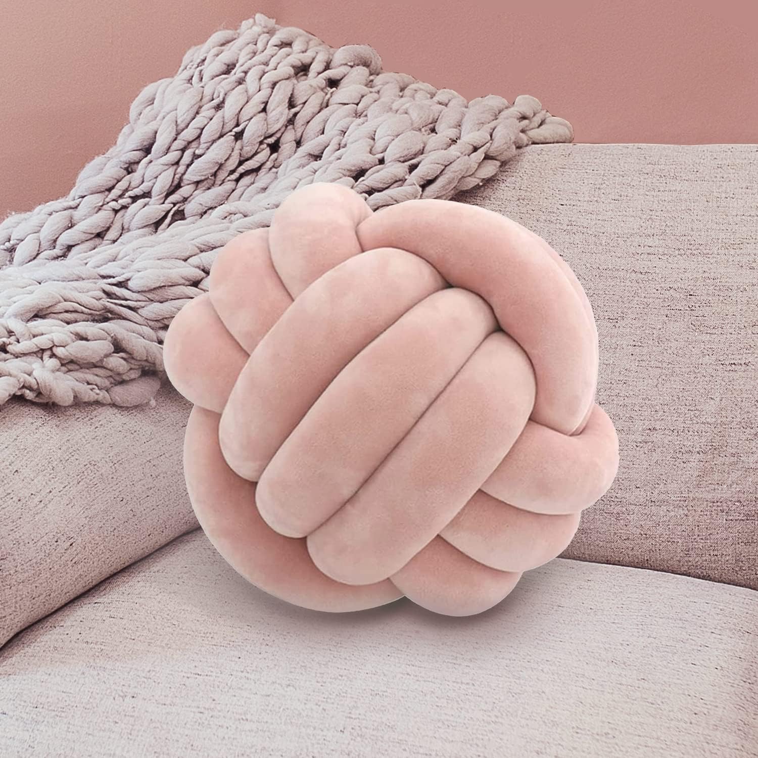 Aoruisen Soft Knot Ball Pillows, Knotted Plush Throw Pillow