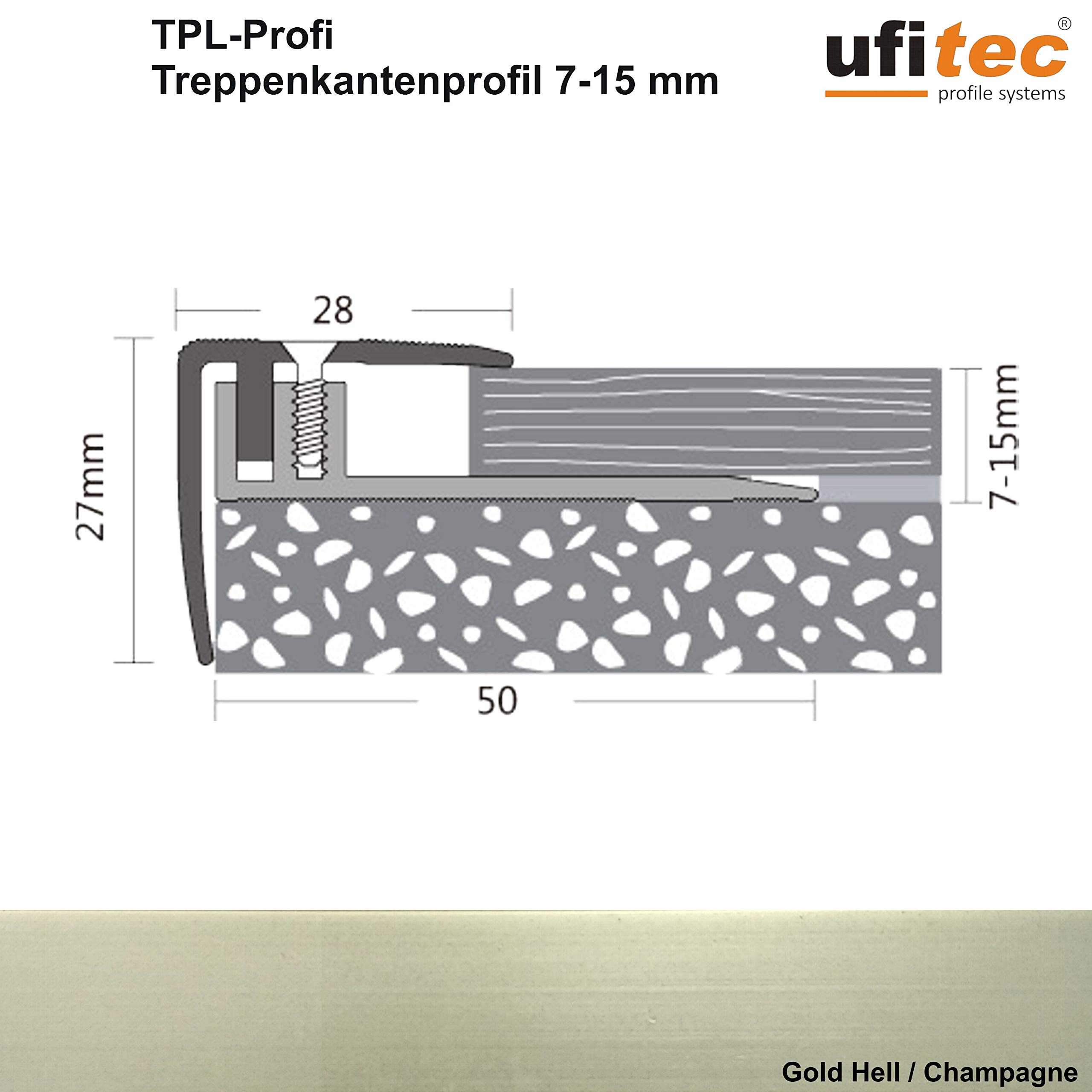 ufitec profielsysteem voor parket- en laminaatvloeren - voor vloerhoogtes van 7-16 mm - vele kleuren beschikbaar (flexovergangsprofiel 90 cm lang | 35 mm breed, lichtbrons ufitec profielsysteem voor parket- en laminaatvloeren - voor vloerhoogtes van 7-16 mm - vele kleuren beschikbaar (flexovergangsprofiel 90 cm lang | 35 mm breed, lichtbrons