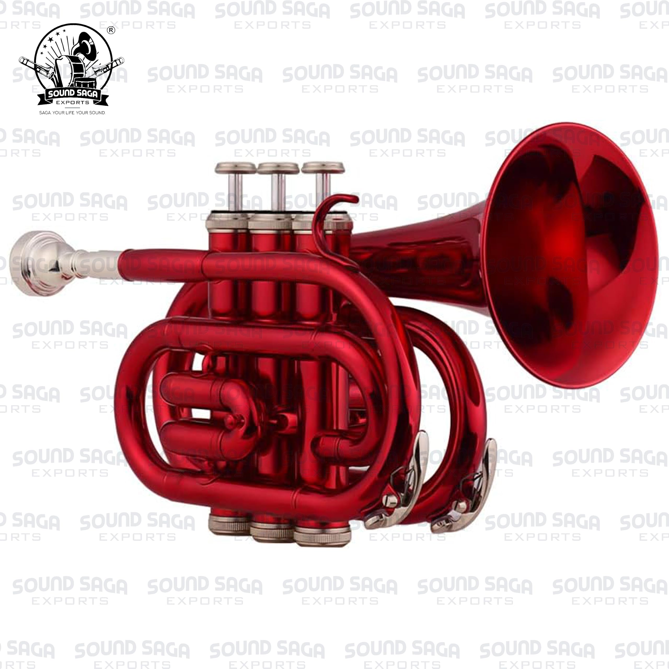 Instrumento de latón para trompeta de bolsillo Bb | Instrumento hecho a mano con precisión | Ideal para estudiantes, orquesta, conciertos y principiantes | Boquilla y funda de transporte dura incluida