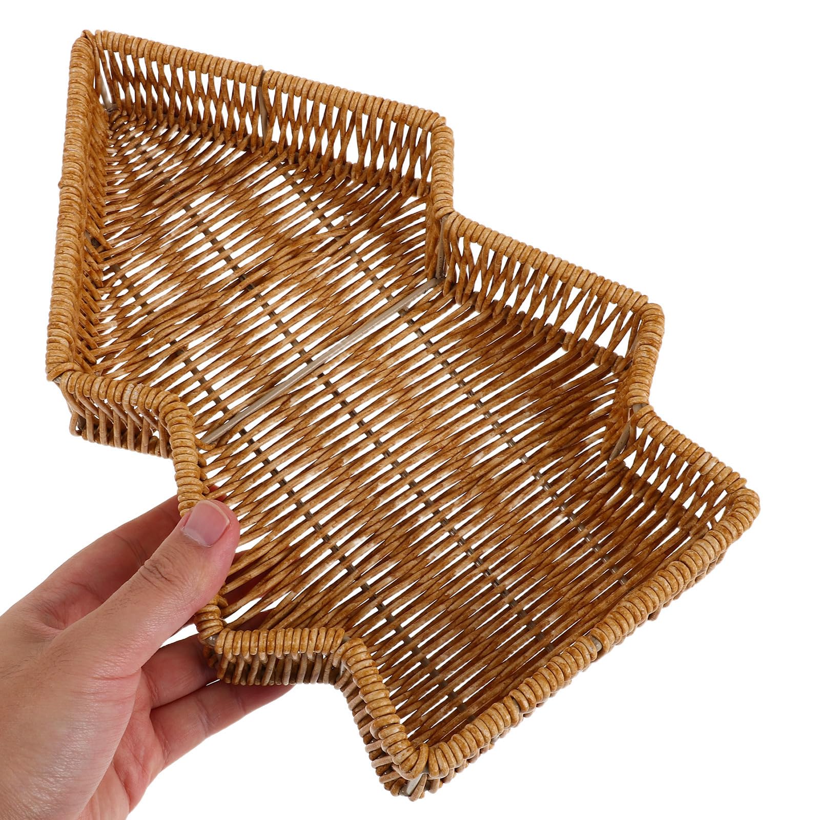 2 Pezzi Cesto per Pane Intrecciato in Vimini a Forma di Country, Leggero e Sicuro per Alimenti, per Feste e Eventi in Farmhouse