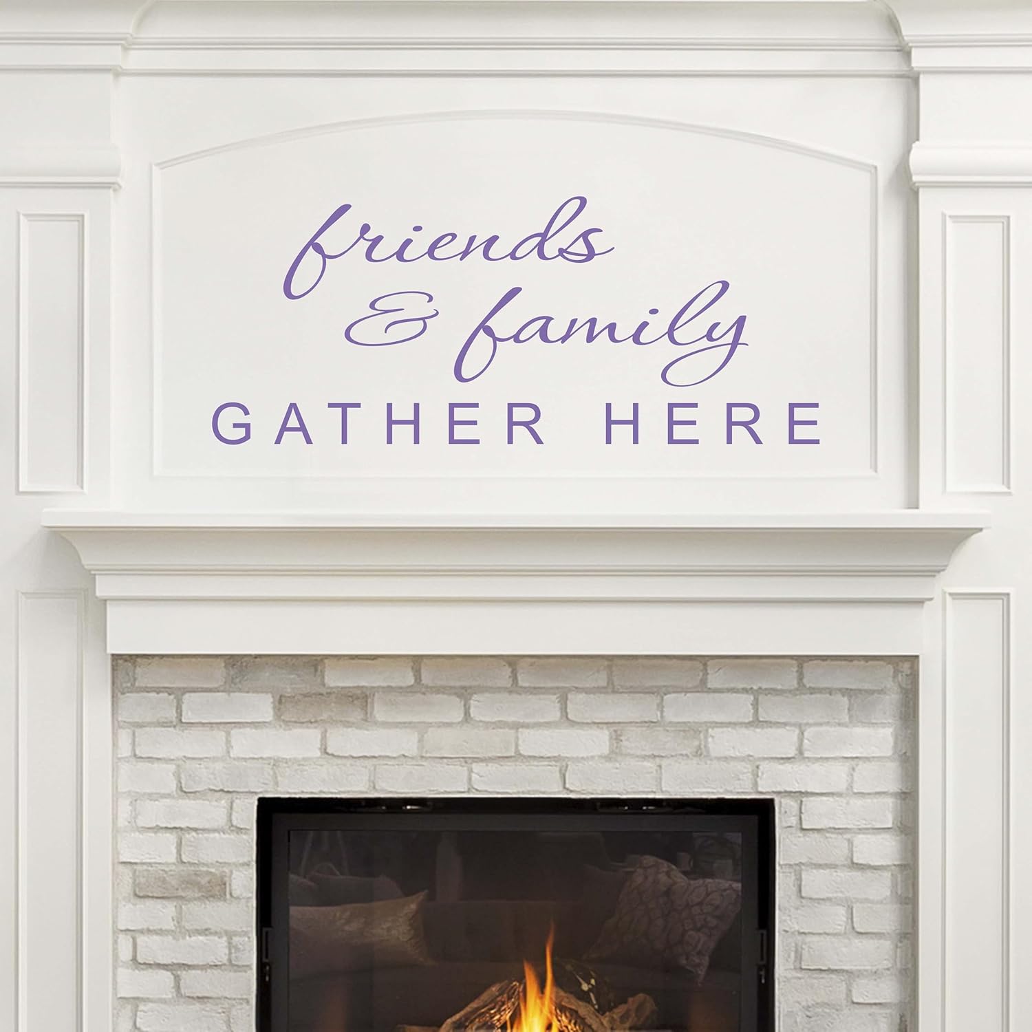 Friends and Family Gather Here Wall Decal Stickers | Family Wall Decor | Living Room Wall Decals | Friendship Decals | Violet