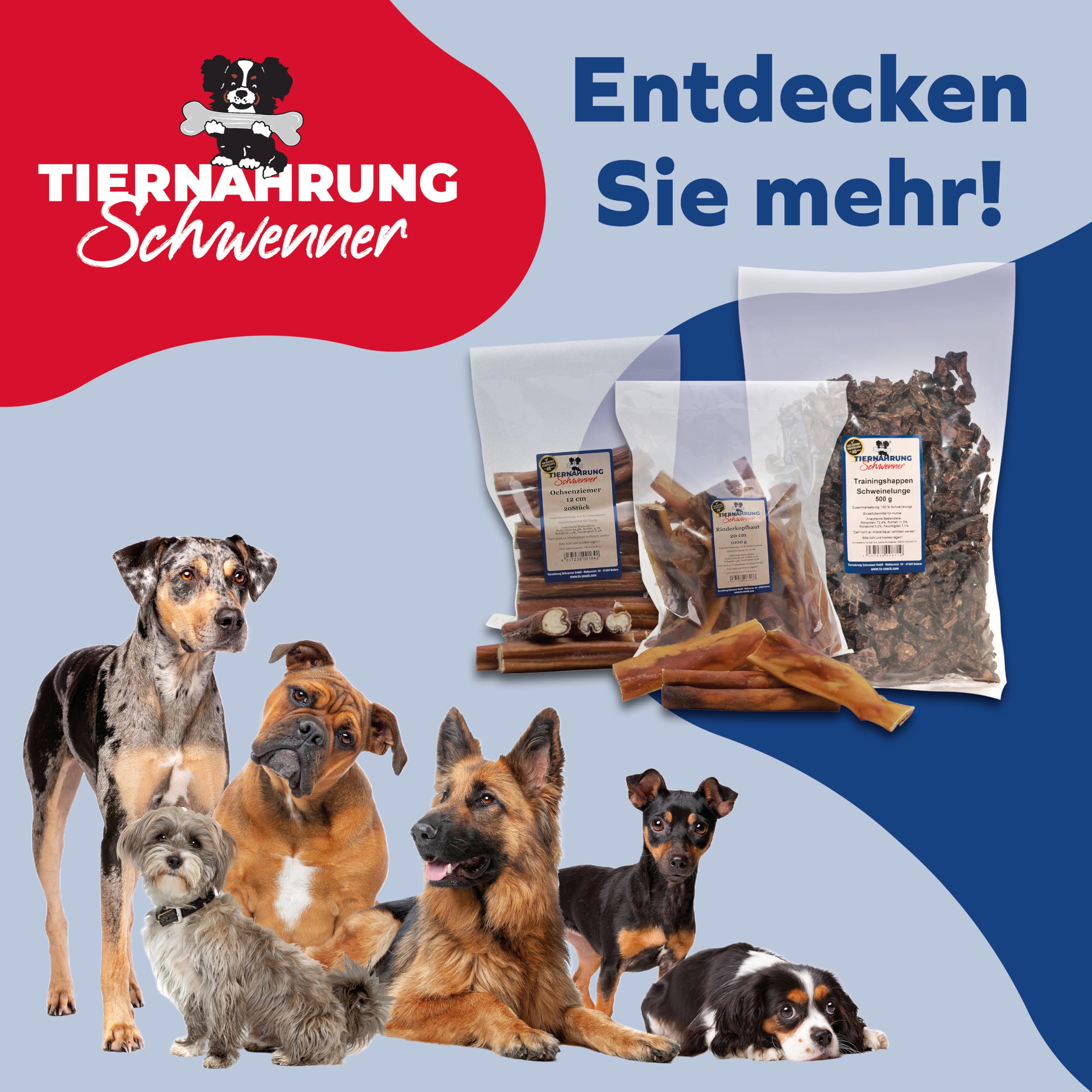 Rinderkopfhautplatten getrocknet - Dog Snacks Zahnpflege Hund - Hunde Kauartikel 2500g