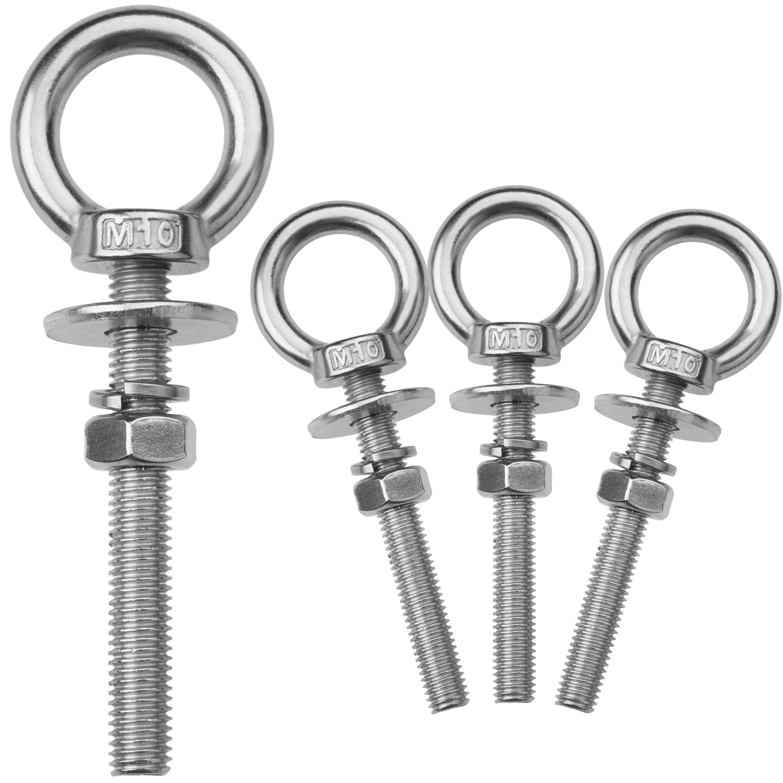 M8 Stainless Steel Eye Bolts - 4 Pack -10