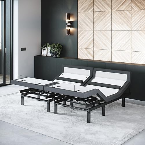 Miniatura 12 de Sven & Son Bliss Base de Cama Ajustable - Solo Armazón, Elevación de Cabeza y Pies, Soporte Lumbar, Inclinación de Almohada de Cabeza, Masaje, Luces