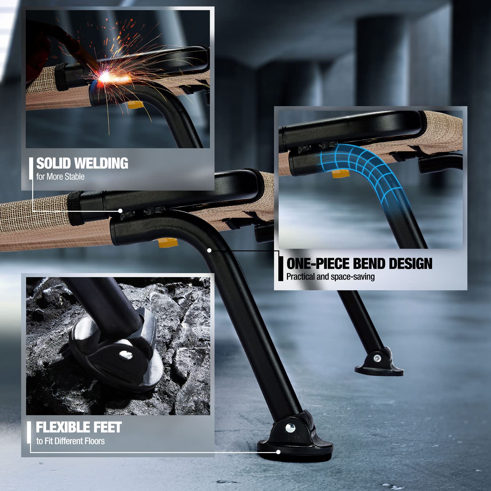 Veehoo Curved Cooling Elevated Dog Bed, Black Frame Outdoor Raised Dog Cot, Chew Proof Pet Bed with Washable & Breathable Textilene Mesh, Non-Slip Feet for Indoor & Outdoor, X-Large, Beige Coffee