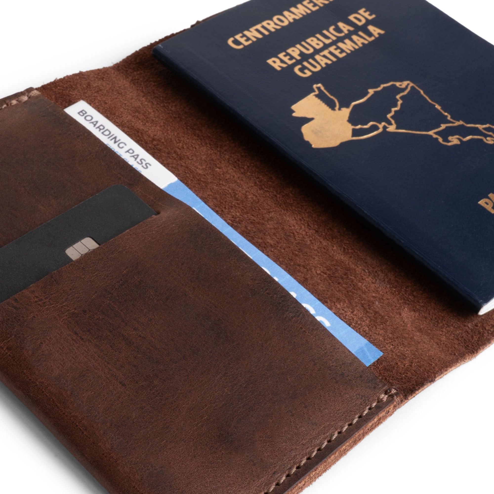 Hide & Drink, Reisepasshülle aus Leder mit Kreditkartenfach, scheinfach, Traveler Essentials, handgefertigt :: Bourbon Brown