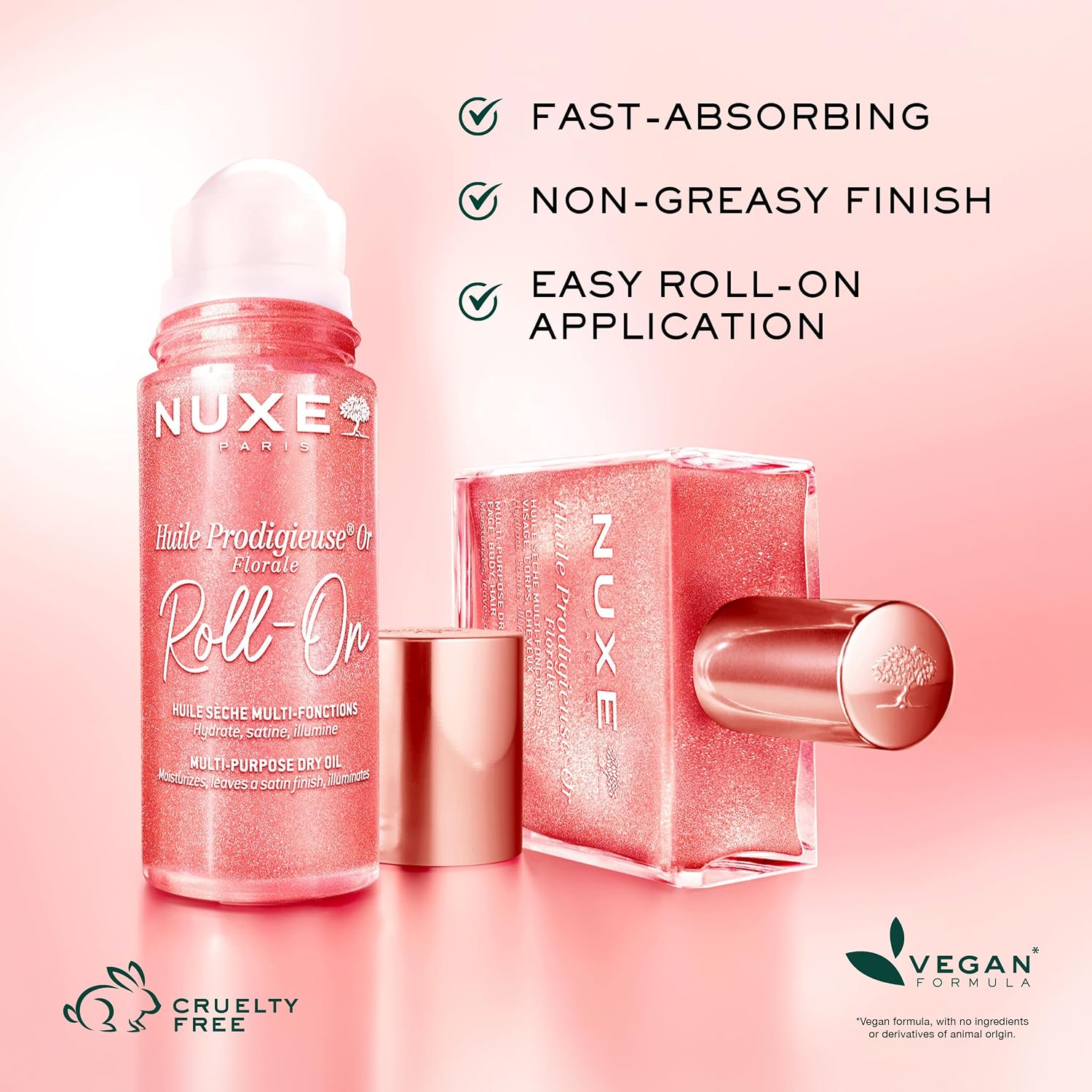 Nuxe Huile Prodigieuse Floral Shimmering Multi Purpose Dry Oil for Face Body. Luxurious Radiant Glow and Hydration