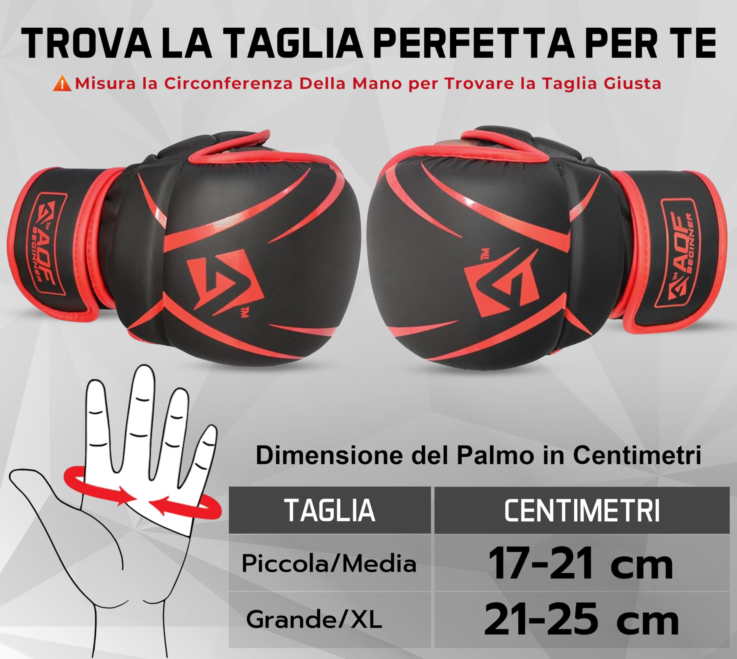AQF Guanti MMA, Design Palmo Aperto Guantoni Da Boxe, Supporto Migliorato Polso, Imbottitura Ammortizzante, Leggeri MMA Gloves, Guantoni Muay Thai Per Allenamento, Kickboxing, Karate