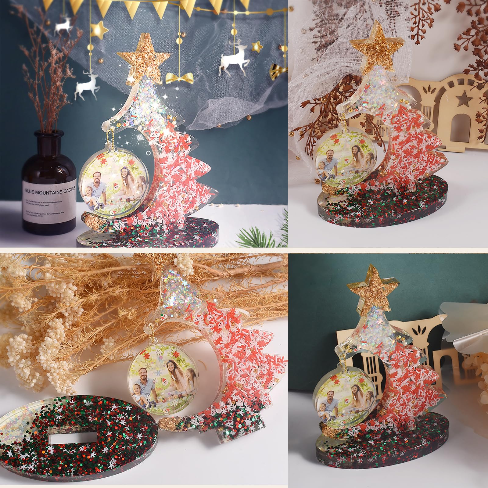Moules En Résine époxy Pour Arbre De Noël, Cadre Photo, Cadre Photo, Moule En Silicone Avec Pendentif Pour Bricolage, Bricolage, Décoration De Maison, Mariage, Cadeau D'anniversaire