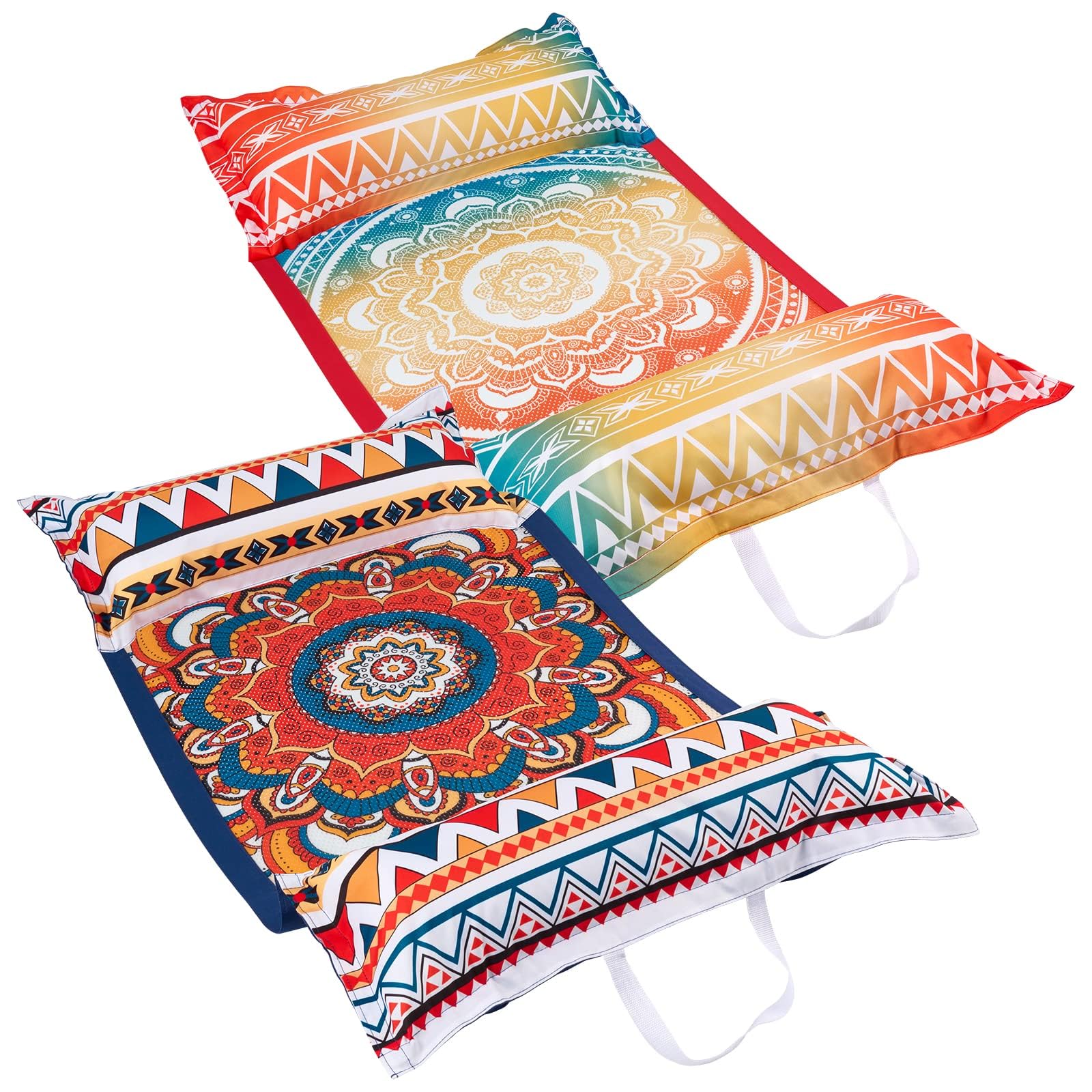 WERNNSAI Inflatable Pool Floats for Adults - 2 Pack Water Hammock Fabric Mesh Pool Rafts Portable Multi-Purpose Floating Swimming Hammock Water Lounge Chair Drifter for Summer Beach Party