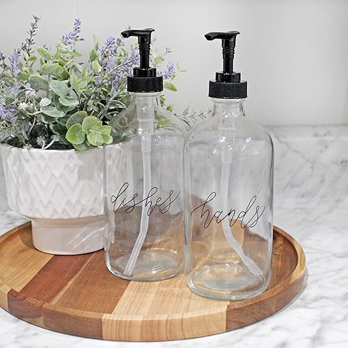 Miniatura 2 de Cornucopia Brands Botellas de bomba para platos de manos de 16 onzas (transparentes, juego de 2) dispensadores de bomba para cocina y hogar