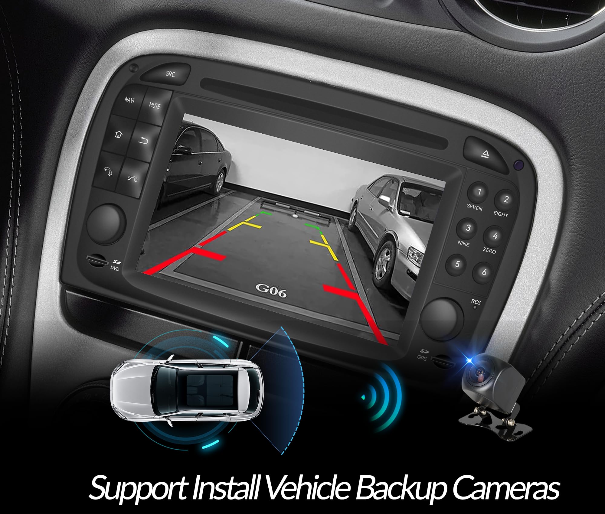 Radio do Mercedes SL R230 (2001-2005), ulepszone radio samochodowe, 6,2-calowy ekran dotykowy Head Unit z bezprzewodowym CarPlay i Android Auto, YouTube, pełnoekranowe łącze lustrzane, nawigacja GPS