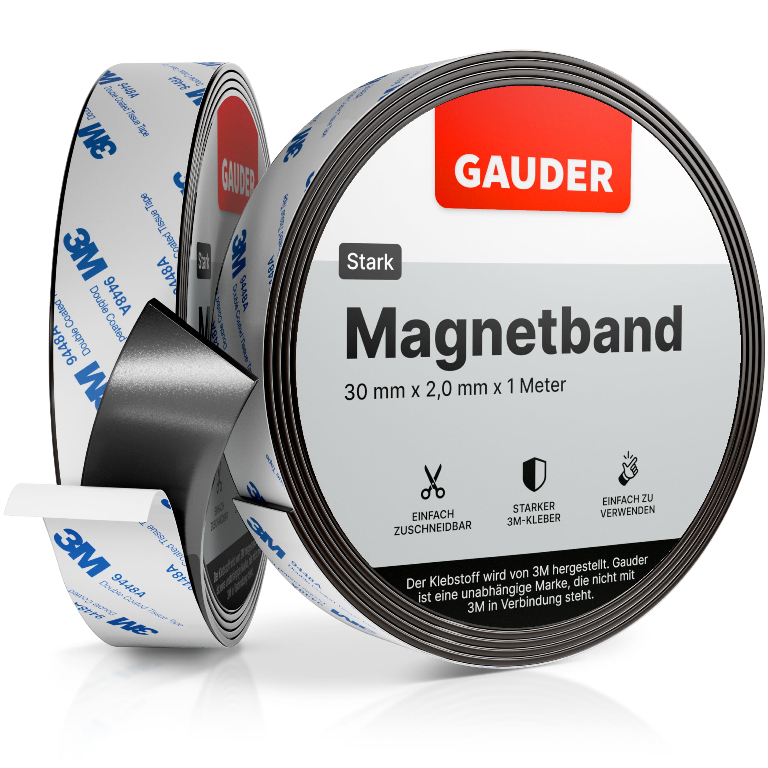 GAUDER Magnetband stark selbstklebend mit 3M Kleber 