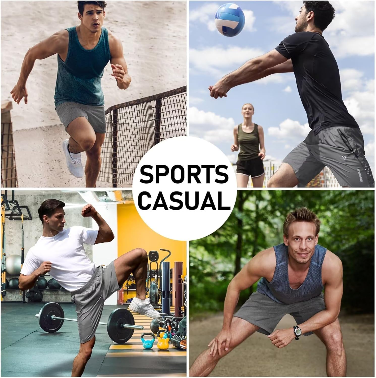 2 Pack Mens Athletic Shorts Quick Dry 7 Inch Running Shorts Breathable Mesh Gym Workout Shorts with Zipper Pockets - Image 6