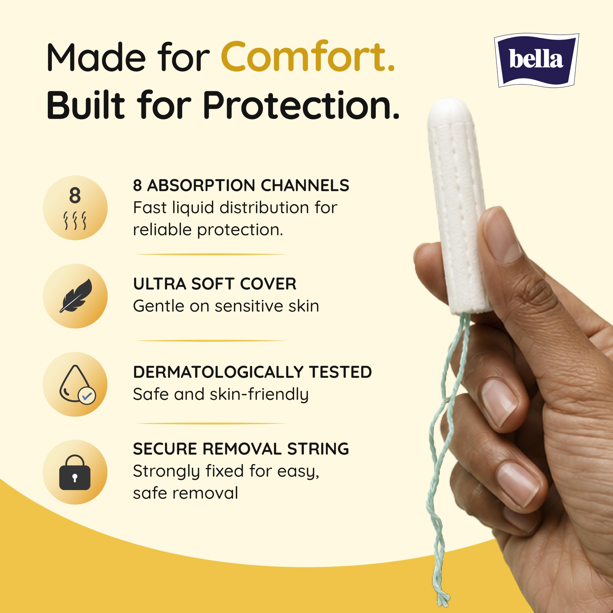 Bella Premium Regular Tampons - 16pcs | High Absorption | Suitable For Regular Flow| Soft & Safe Protection | Comfort Fit | Leakproof 1