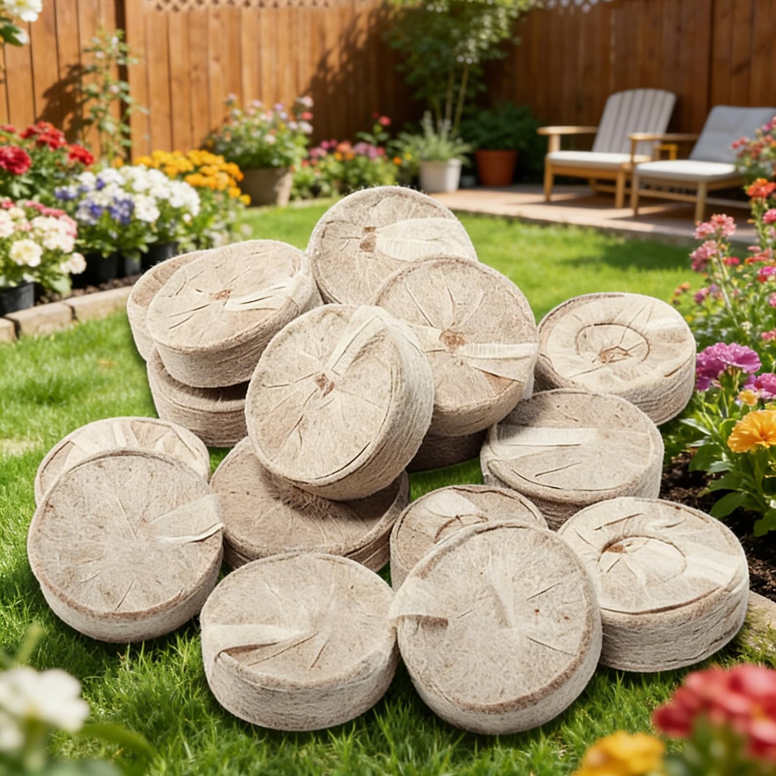 Torftöpfe,100 Stück Pflanztabletten - 30 mm Startertöpfe,für Garten Balkon Gemüse pods Ziegel anzuchterde Quelltabletten pflanzsubstrat gärtnern zubehör innenraumRasen Umpflanzen