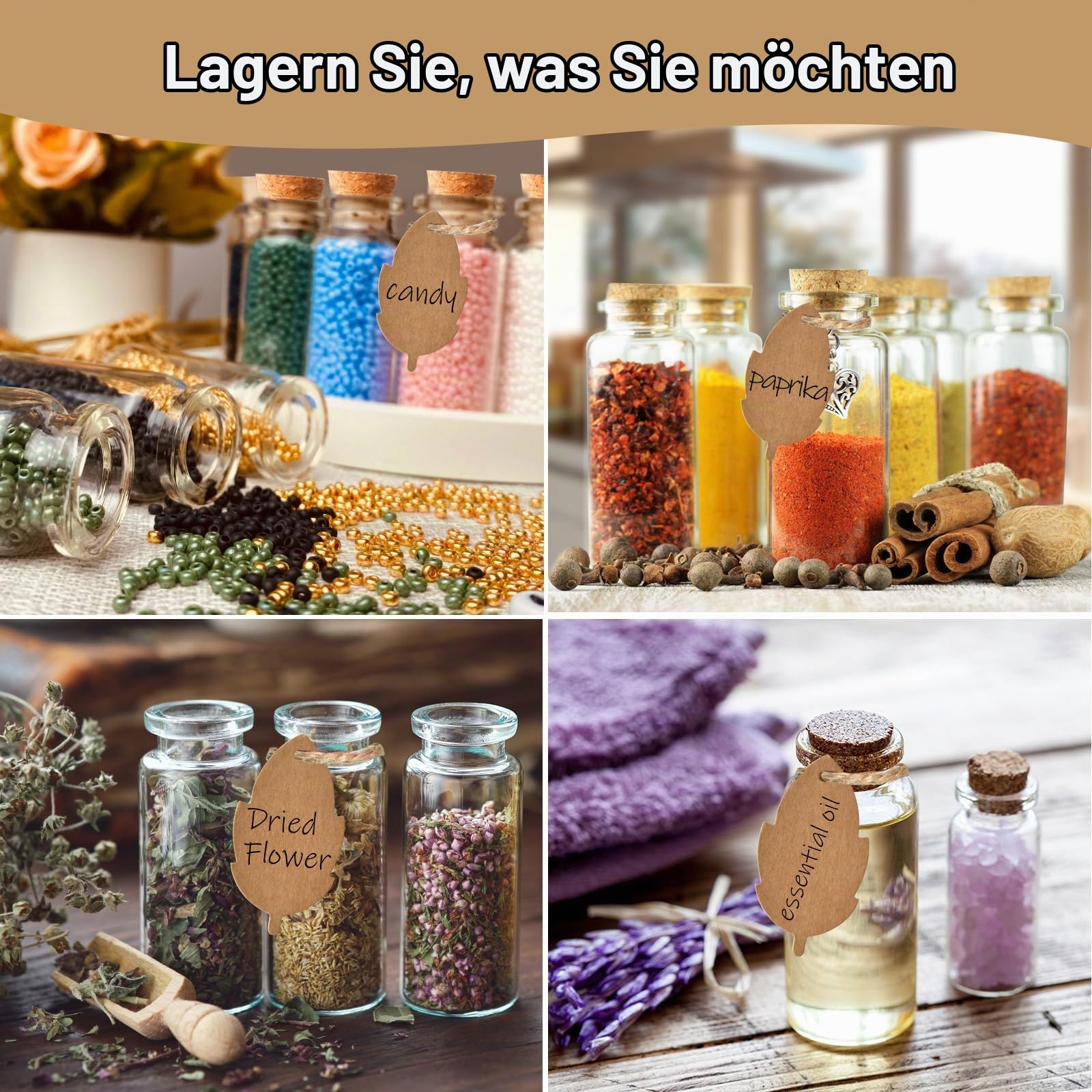 Samulee 20 Stück Glasflaschen mit Korken 30ml, Zaubertrank Flasche