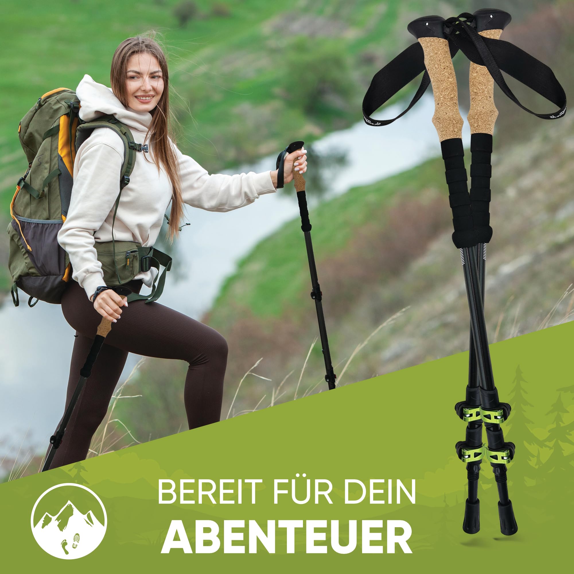 Aluminiowe teleskopowe kijki trekkingowe kijka do nordic walkingu i sportów górskich dla kobiet i mężczyzn