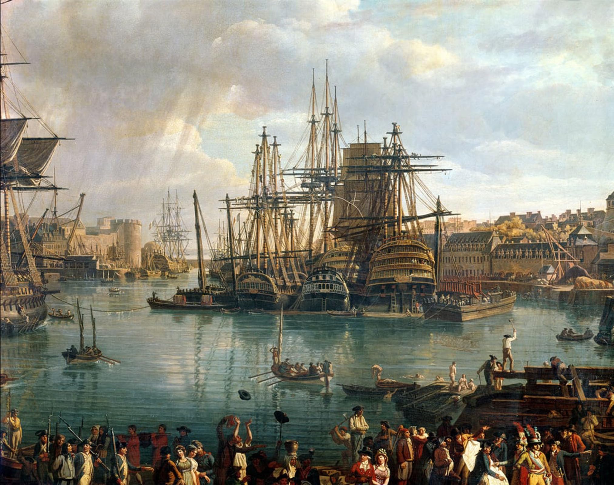 Cuadro pintura al óleo clásico El puerto de Brest para un hogar elegante 5